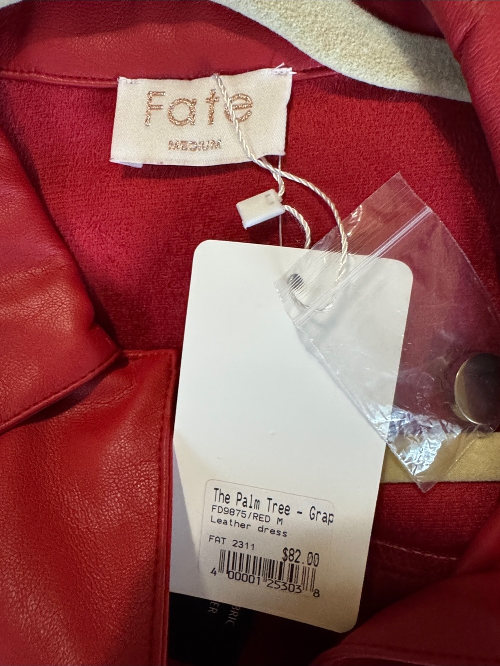 Fate Red Faux-Leather Puff-Sleeve Mini Dress - Picture 2 of 4